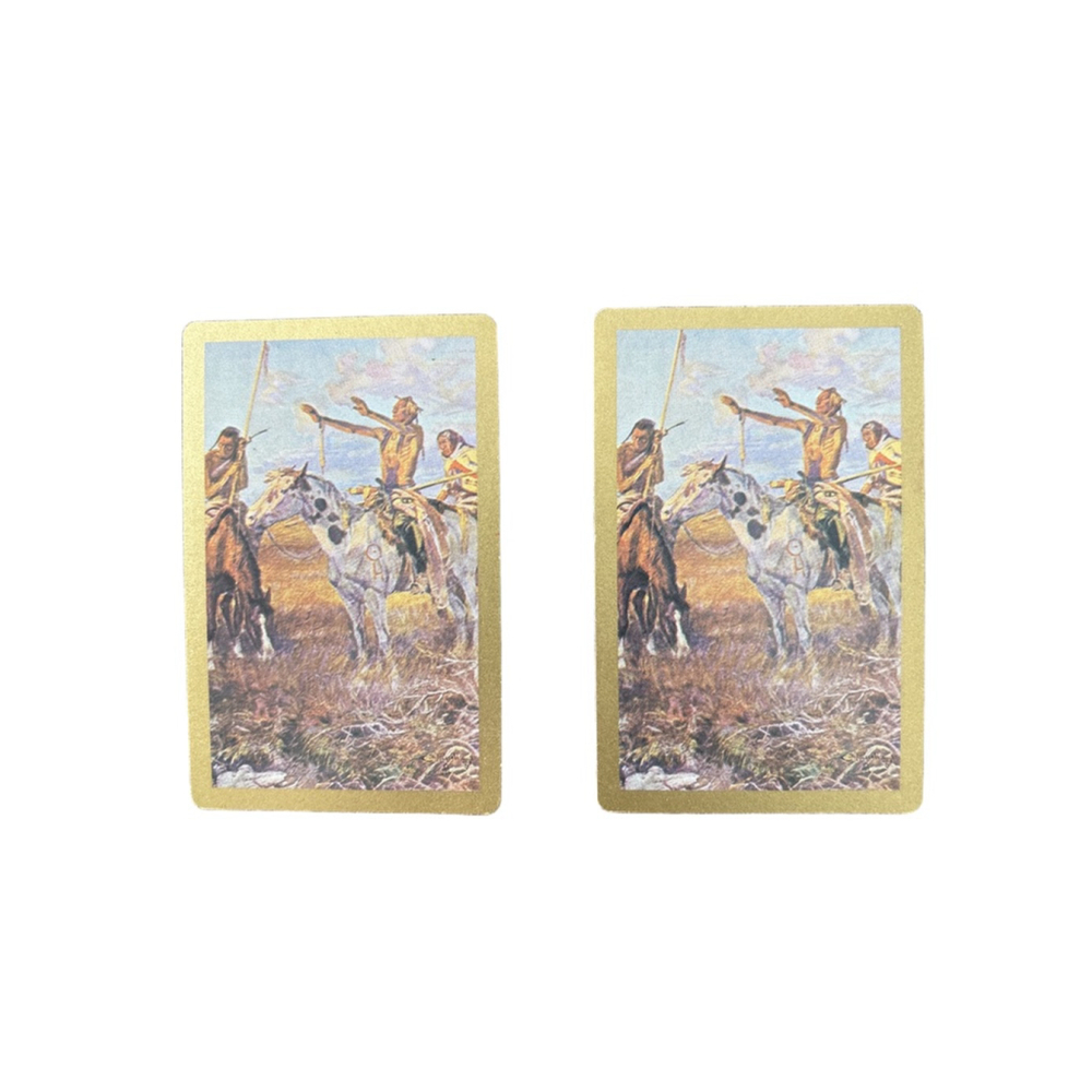 Vintage Charles M. Russell Foil Swap Cards – "Sun Worshipers" – Set of 2